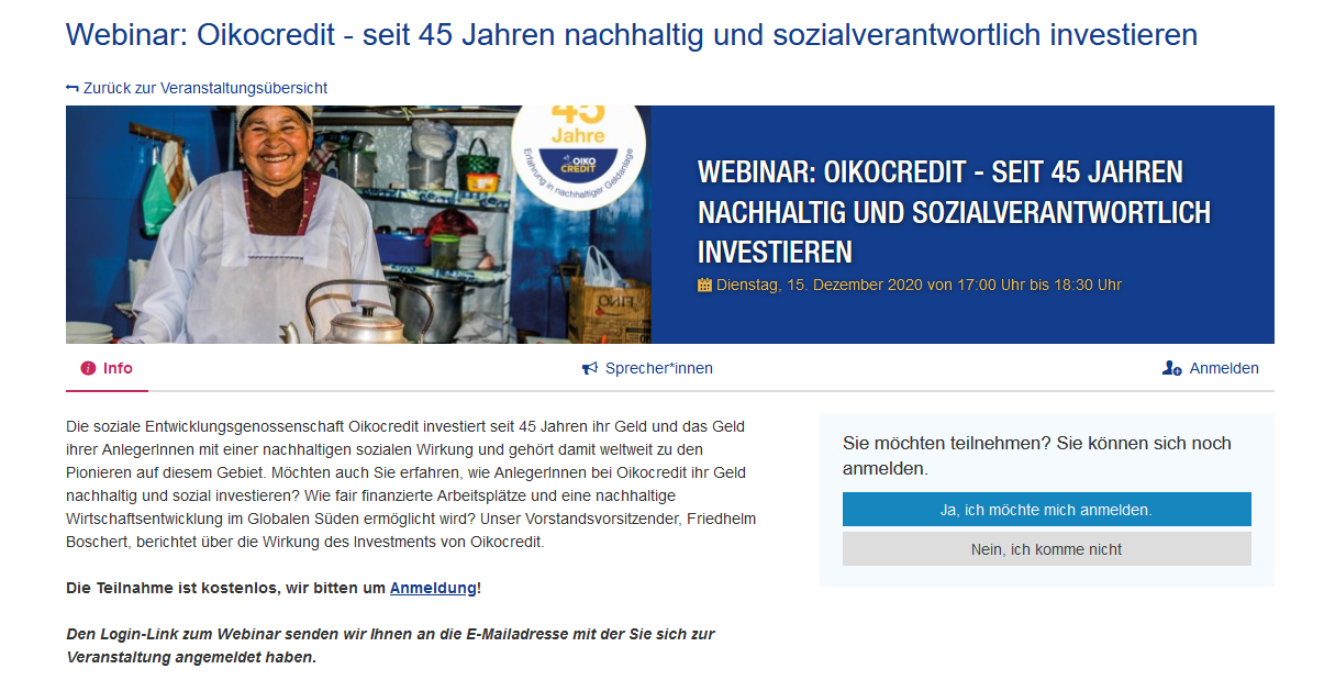 Veranstaltung Oikocredit Austria